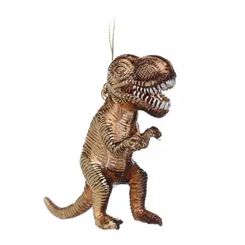 Игрушка елочная, 9 см, акрил, бронзовая, Динозавр, Dino