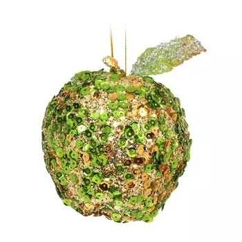 Игрушка елочная, 9 см, пенопласт, зеленая, Яблоко, Fruits