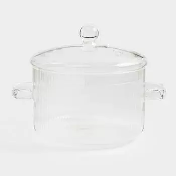 Кастрюля, 16 см, 1,7 л, с крышкой, стекло Б, Ribby
