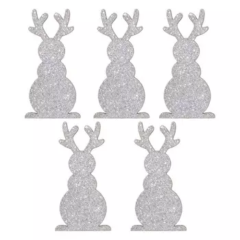 Клипса декоративная, 7 см, 5 шт, дерево/металл, Олени, Winter deer