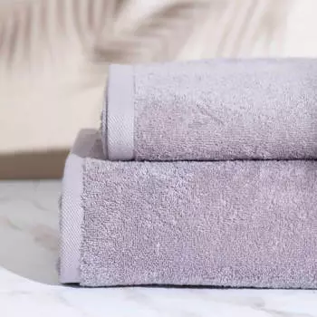 Комплект полотенец, 50x90/70x140 см, 2 шт, хлопок, лиловый, Wellness lux