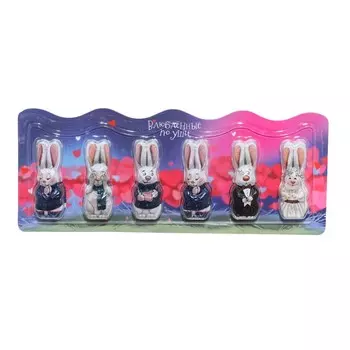 Конфета шоколадная, 45 г, 6 шт, Зайцы, Rabbit
