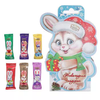 Конфета шоколадная, 55 г, 6 шт, Заяц, Rabbit