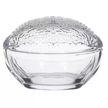 Конфетница, 12х9 см, с крышкой, стекло, Лимон, Sicily