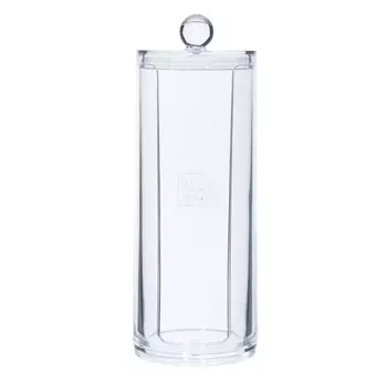 Контейнер для ватных дисков, 20х7 см, с крышкой, пластик, Basic