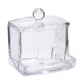 Контейнер для ватных палочек, 9х10 см, с крышкой, пластик, Basic