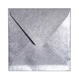Конверт подарочный, 15 см, бумага, квадратный, серебристый, Congrats