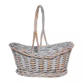 Корзина, 29х20 см, плетеная, с ручкой, лоза, бело-золотистая, Easter gold