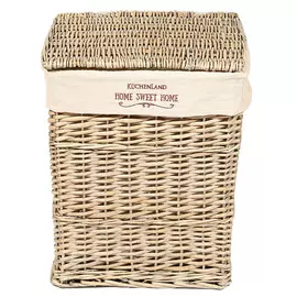 Корзина для белья, 40х51 см, лоза/текстиль, бежевая, прямоугольная, Provence
