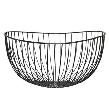 Корзина для фруктов, 27 см, металл, черная, Прутья, Twist black