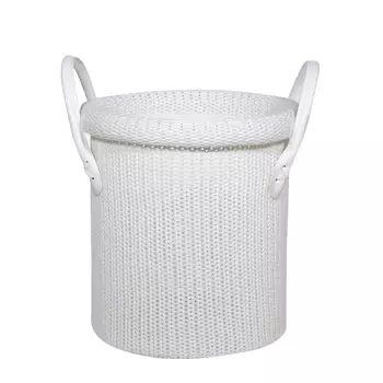 Корзина для хранения, 20х20 см, с ручками, полиэстер, круглая, бежевая, Bezel