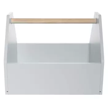 Корзина для хранения, 30x27x23 см, с ручкой, МДФ, серая