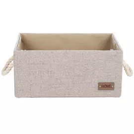 Корзина для хранения, 38х17 см, с ручками, полиэстер, коричневая, прямоугольная, Everyday