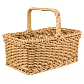 Корзина для пикника, 30х20х12 см, с ручкой, ротанг, прямоугольная, коричневая, Twig