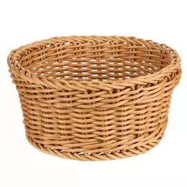 Корзина для продуктов, 19 см, с высокими бортами, ротанг, круглая, коричневая, Twig