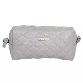 Косметичка, 17х10 см, стеганая, полиуретан, серая, Quilted