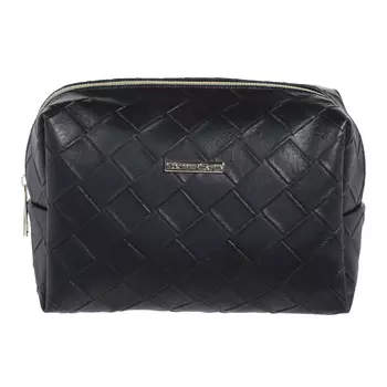 Косметичка, 18х12 см, полиуретан/полиэстер, черная, Sennit