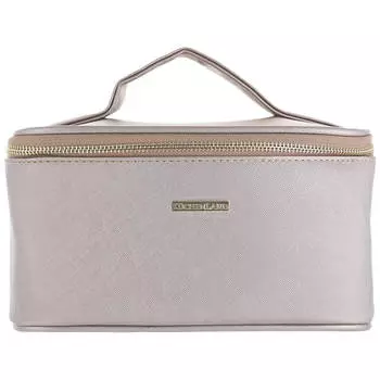 Косметичка, 23х13 см, с ручкой, полиуретан, золотистая, Beauty