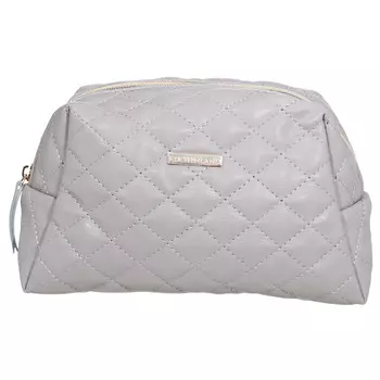 Косметичка, 25х13 см, стеганая, полиуретан, серая, Quilted