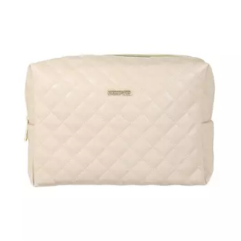 Косметичка, 27х17 см, стеганая, полиуретан, бежевая, Quilted