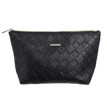 Косметичка, 29х17 см, полиуретан, черная, Sennit