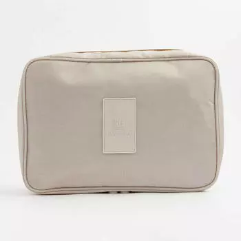 Косметичка дорожная, 27х18 см, полиэстер, бежевая, Easy Travel