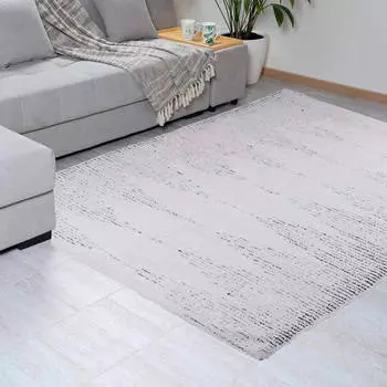 Ковер, 150x210 см, хлопок, белый, Штрихи, Neutral