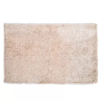 Коврик, 50х80 см, противоскользящий, полиэстер, серебристо-бежевый, Fluffy