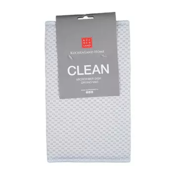 Коврик для сушки посуды, 24x44 см, микрофибра, серый, Clean