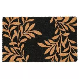 Коврик придверный, 45х75 см, кокос/ПВХ, черный, Ветви