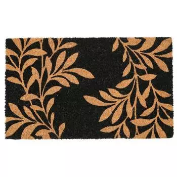 Коврик придверный, 45х75 см, кокос/ПВХ, черный, Ветви