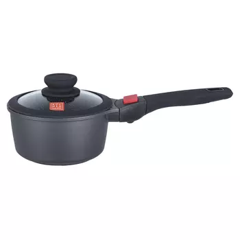 Ковш, 16 см, 1,5 л, с крышкой, съемная ручка, с покрытием, алюминий, Solution Red