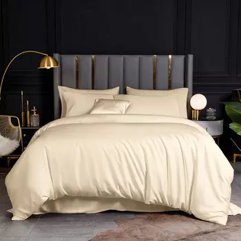 КПБ евро, тенсель 300 TC, бежевый, Tencel