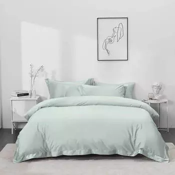 КПБ евро, тенсель 300 TC, ментоловый, Tencel