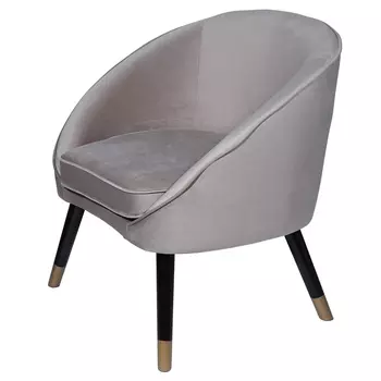 Кресло, 75 см, бархат, серо-бежевое, Kaseres