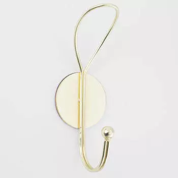 Крючок, 7 см, на липучке, металл, золотистый, Teca