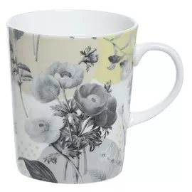 Кружка, 380 мл, фарфор F, желтая, Цветы, Meadow flower