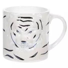 Кружка, 400 мл, керамика, белая, Тигр, Tiger