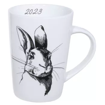 Кружка, 420 мл, фарфор N, белая, Брутальный кролик, Rabbit