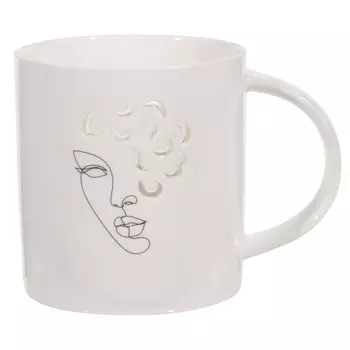 Кружка, 450 мл, фарфор Р/глазурь, белая, Лицо, Face