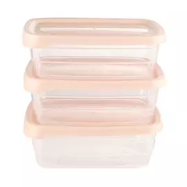 Kuchenland Контейнер, 1,2 л, 3 шт, пластик, прямоугольный, бежевый, Soft Kitchen