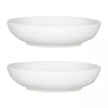 Kuchenland Тарелка суповая, 20х5 см, 2 шт, фарфор F, белая, Ideal white