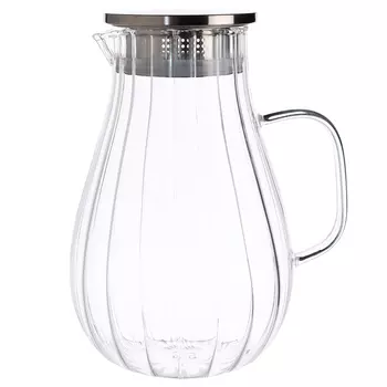 Кувшин, 1,8 л, с крышкой, стекло Б/сталь, Camellia