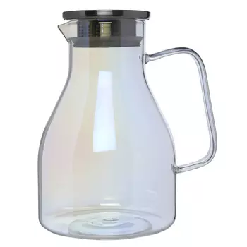 Кувшин, 2,2 л, с крышкой, стекло Б/сталь, перламутр, Radiant