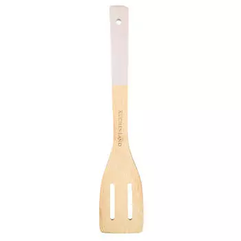 Лопатка, 30 см, с прорезями, бамбук, бежевая, Bamboo