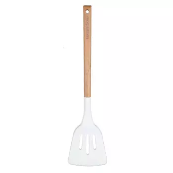 Лопатка, 32 см, с прорезями, силикон/дерево, бежевая, Provence