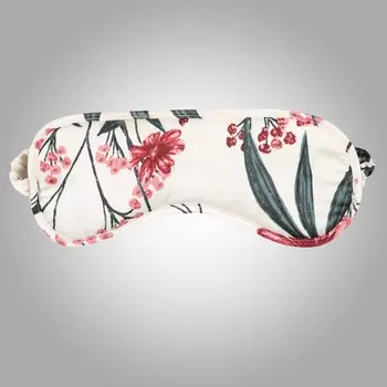 Маска для сна, полиэстер, бежевая, Цветы, Daphne