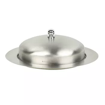 Масленка, 20х13 см, овальная, сталь, матовая, Classic