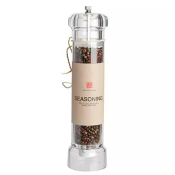 Мельница для специй, 30 см, механическая, акрил, Три перца, Seasoning