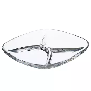 Менажница, 22 см, 4 отд, стекло, квадратная